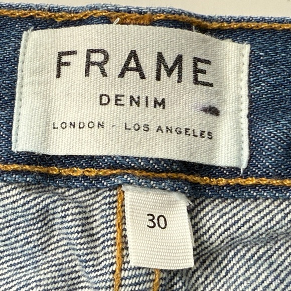 FRAME Men’s L'Homme Distressed Blue Jeans Raw Hem Size 30X30 Casual Retro Y2K - Picture 5 of 10